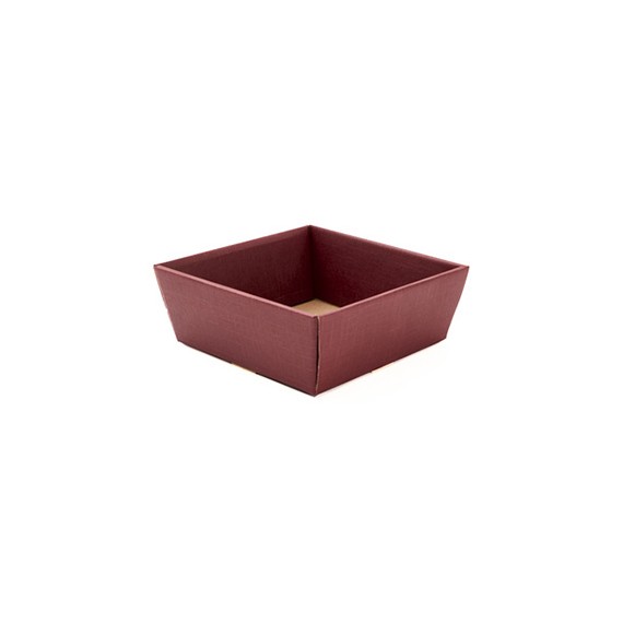 Panier carton carré 25*9cm - Bordeau