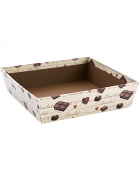 Panier carton Carré - 20*20*5cm - Chocolate Lover