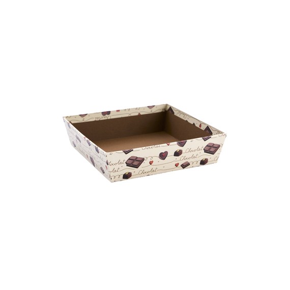 Panier carton Carré - 20*20*5cm - Chocolate Lover