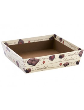 Panier carton Carré - 15*15*4cm - Chocolate Lover