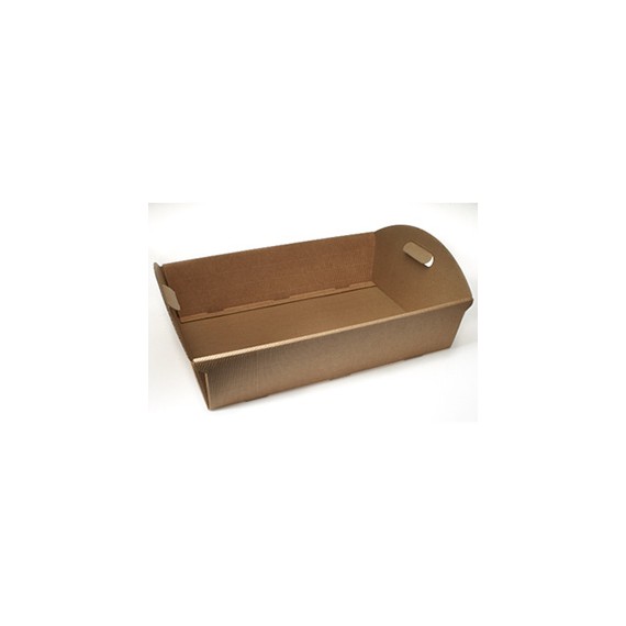 Panier carton rect. 50*37*11cm Kraft ondulé + poignées