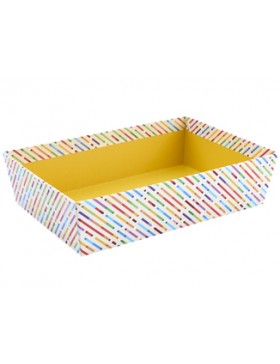Panier carton rect. - 28*19*7cm - Rayures colorées Flashy