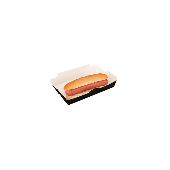 Ravier à Hot-dog - 23,5*9*6cm - 250g/m² - carton Noir
