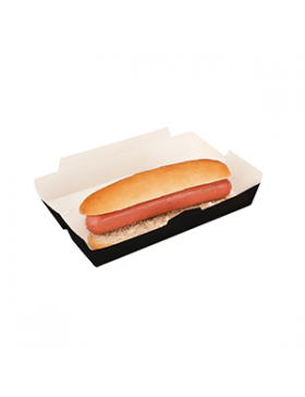 Ravier à Hot-dog - 23,5*9*6cm - 250g/m² - carton Noir