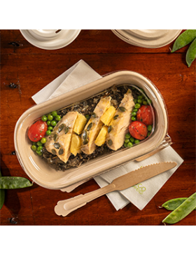 Couv. Pour Lunch Box Bagasse 1000ml - PET