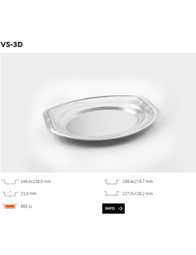Plateau Alu bord roulé - VS-3D - 885CC