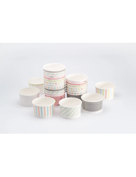 Pot à glace Carton - Ø85mm - 160cc - Mix Pastel