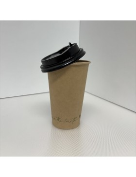 Couv. Noir pour Gobelet Kraft 220 et 340cc - 'Save The Earth'
