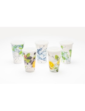Gobelet Carton 400cc 'Cold Drinks' - Ø90mm - 5 dessins assortis