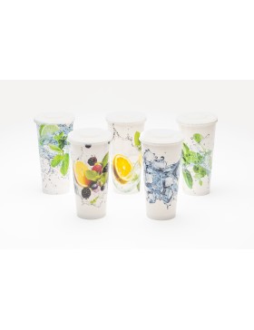 Gobelet Carton 500cc 'Cold Drinks' - Ø90mm - 5 dessins assortis