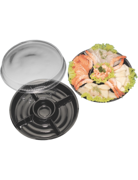 PROMO - Couv. pour plat traiteur Ø26cm - Transparent RPET